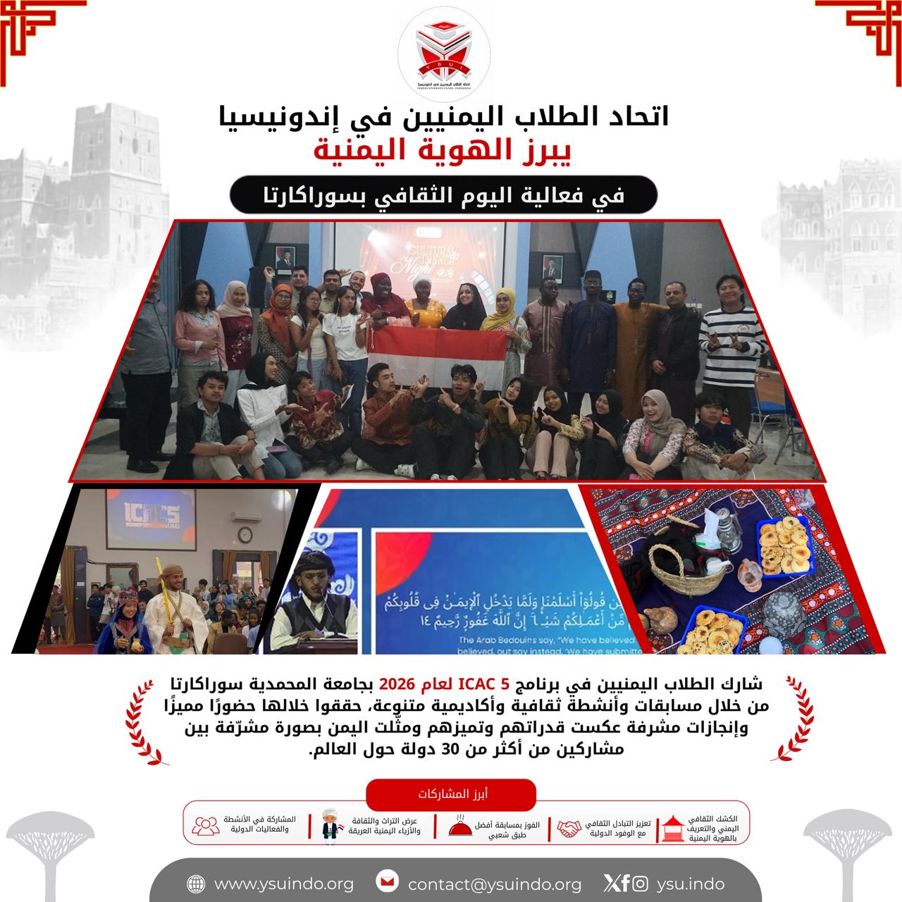 إبراز الهوية اليمنية في برنامج ICAC 5 بجامعة محمدية سوراكارتا